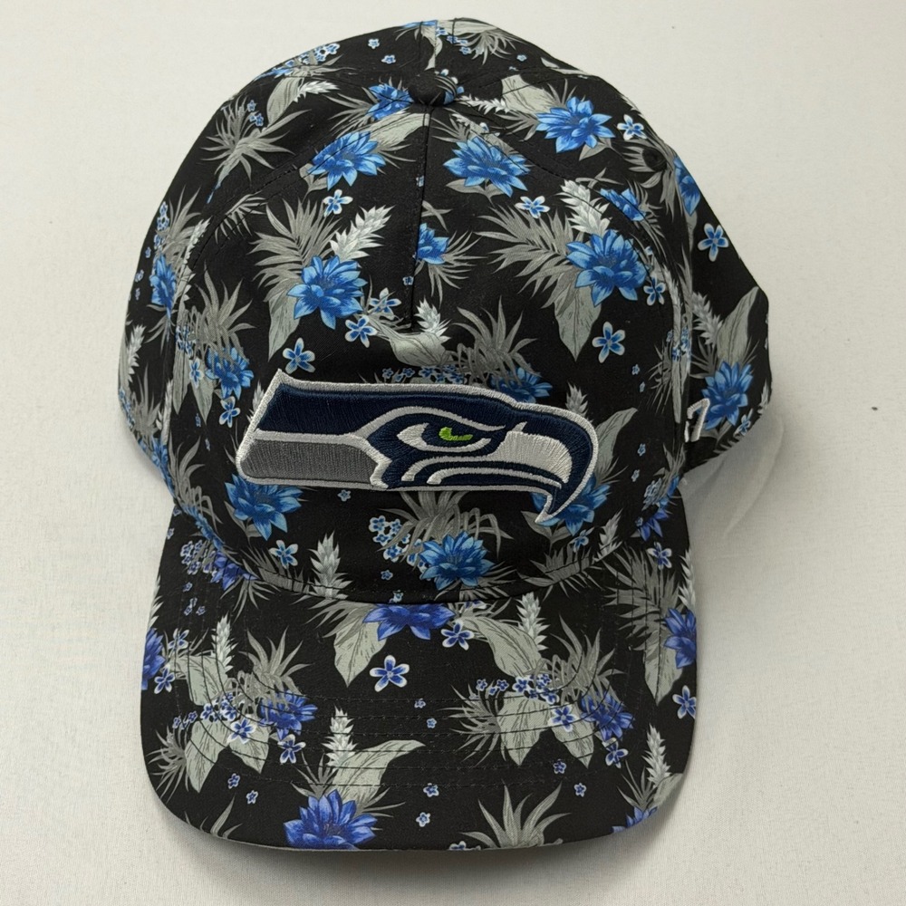 47 Brand Snapback Hat Mens OSFA Black Floral Seattle Seahawks Tropical Cap